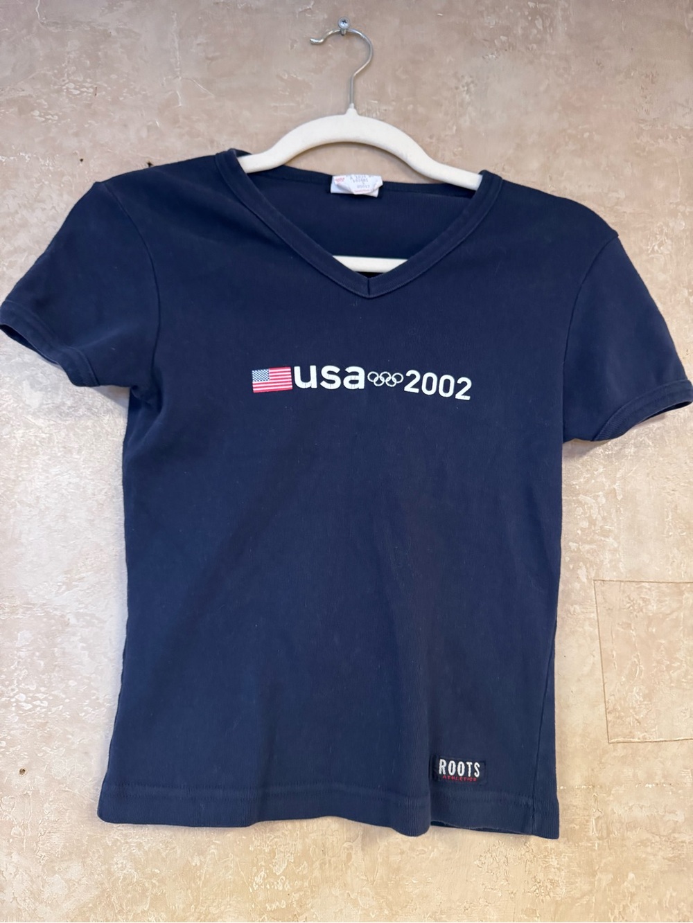 Vintage Roots Salt Lake 2002 Olympic T-Shirt Size S Bust 13" Item #PHK7844